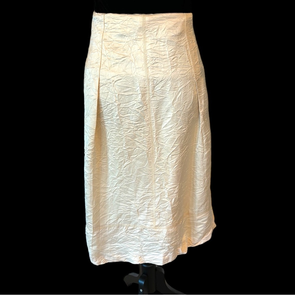 People Like Frank Cream Crinkle Silky Skirt Size 14 - Picture 6 of 9